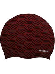Tornado Kaleidoscope Red Swim Cap