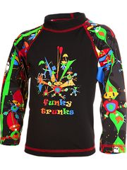Funky Trunks Black Stig Toddler Boys Sleeved Rash Shirt