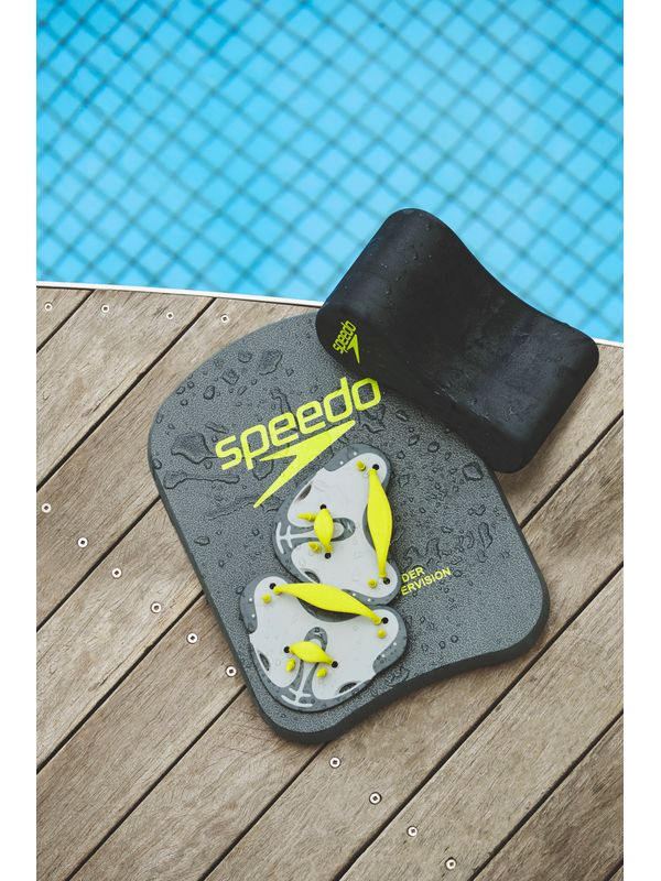 Speedo Biofuse Finger Paddles Oxide Grey & Lime Punch