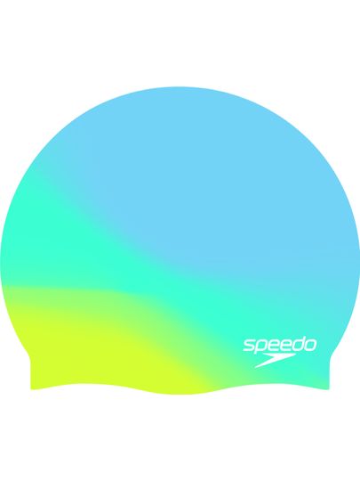 Speedo Junior Multi Colour Swim Cap - Angelic Blue/Fish Tank/Melon