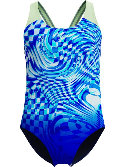 Speedo Placement Splashback One Piece - Sapphire/Clover