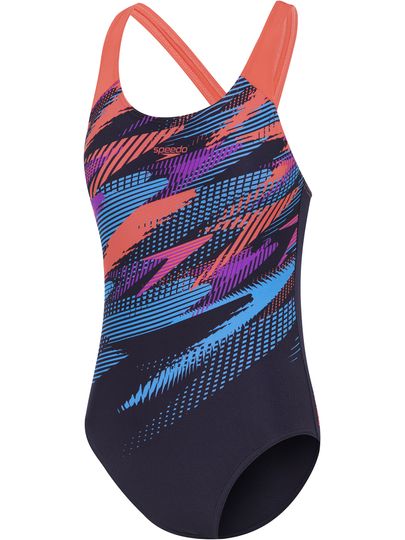 Speedo Placement Splashback One Piece - Digi Boom/Coral Sands