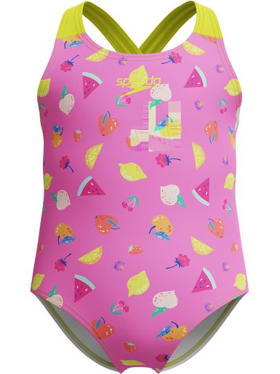 Speedo Toddler Girls Cross Back One Peice - Neon Flamingo