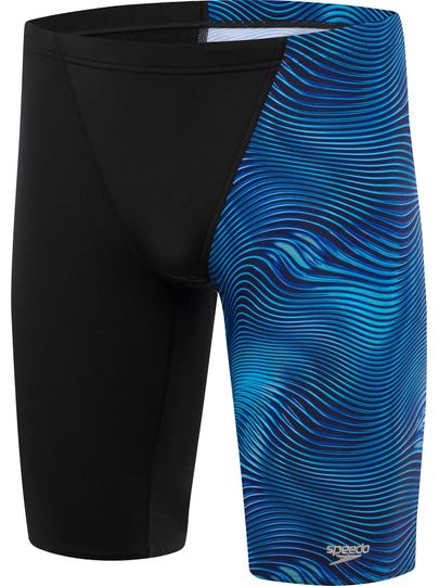 Speedo Mens Print V-Cut Jammers - Anthracite/Peacoat