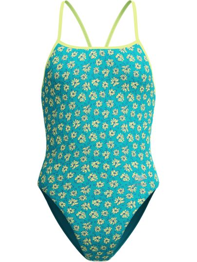 Speedo Printed Turnback One Piece - Bloom Burst/Turquoise Gem