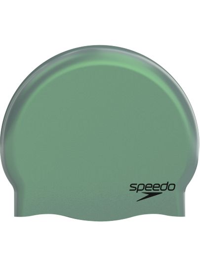 Speedo Plain Moulded Swim Cap - Iridescent Storm Green