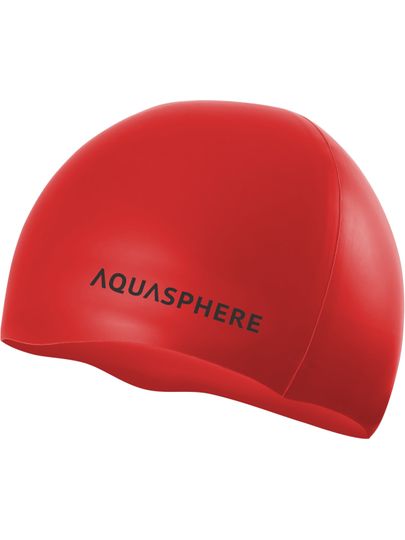 Aqua Sphere Plain Swim Cap - Red/Black