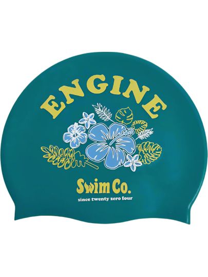 Engine Floral Swim Cap - Turqua