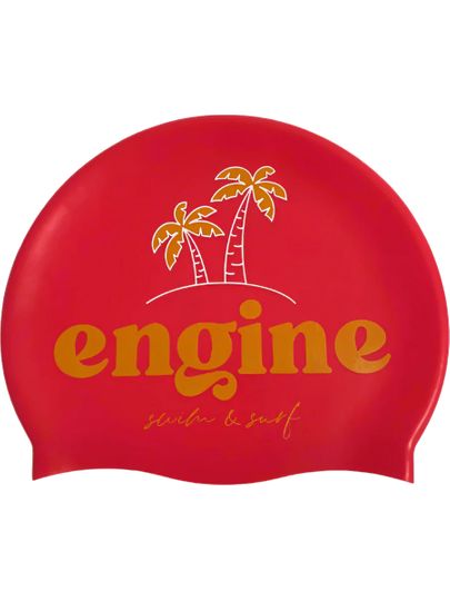 Engine Palm Swim Cap - Neon Red