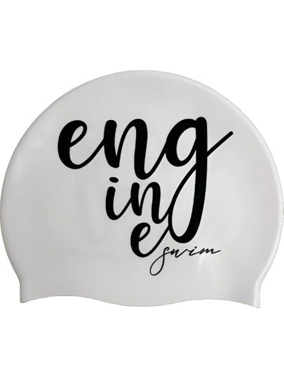 Engine Signature Swim Cap - White