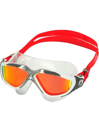Aqua Sphere Vista Swim Mask - Red Titanium Mirror/White/Grey