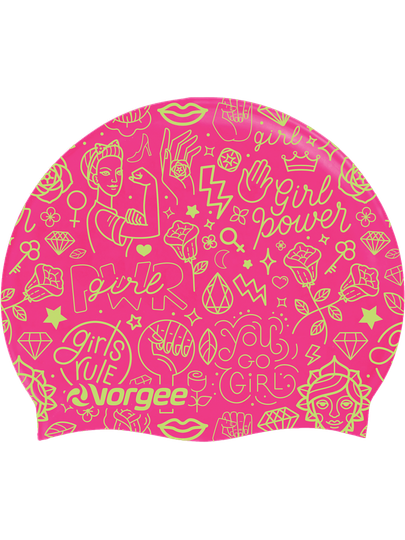Vorgee Miss Glamour Swim Cap - Girl Power