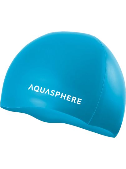 Aqua Sphere Plain Swim Cap - Blue/White