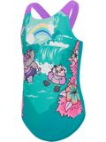 Speedo Toddlers Printed Crossback One Piece - Neon Violet
