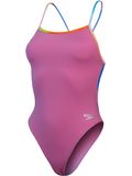 Speedo Solid V-Back One Piece - Kiki Pink