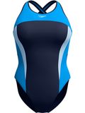 Speedo Highneck Splice X-Back One Piece - Lagoon Blue