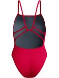 Speedo Solid Web Back One Piece - Ruby