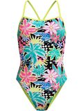 Speedo Printed V-Back 2.0 One Piece - Tropicana/Black