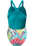 Speedo Printed Leaderback One Piece - Fronds/Turquoise Gem