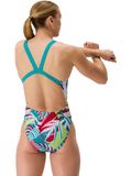 Speedo Printed Leaderback One Piece - Fronds/Turquoise Gem