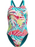 Speedo Printed Leaderback One Piece - Fronds/Turquoise Gem