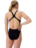 Speedo Placement Print Powerback One Piece - Blurry Glass/Black
