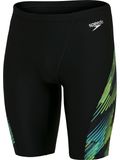 Speedo Allover V-Cut Jammers - Black/Light Adriatic/Acid/USA Charcoal