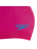 Speedo Junior Long Hair Swim Cap - Begonia Pink/Lapis Blue