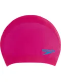 Speedo Junior Long Hair Swim Cap - Begonia Pink/Lapis Blue