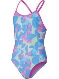 Speedo V-Back One Piece - Pink/Blue/Green