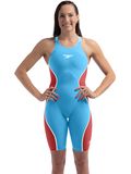 Speedo Fastskin LZR Pure Intent 2.0 Openback Kneeskin - Blue/Red/Snow