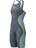 Speedo Fastskin LZR Pure Intent 2.0 Closedback Kneeskin - Grey Lead/Arcadia Blue/Hyper Yellow