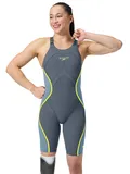 Speedo Fastskin LZR Pure Intent 2.0 Closedback Kneeskin - Grey Lead/Arcadia Blue/Hyper Yellow