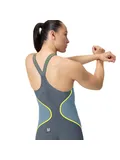 Speedo Fastskin LZR Pure Intent 2.0 Closedback Kneeskin - Grey Lead/Arcadia Blue/Hyper Yellow