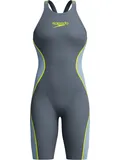 Speedo Fastskin LZR Pure Intent 2.0 Closedback Kneeskin - Grey Lead/Arcadia Blue/Hyper Yellow