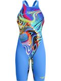 Speedo Fastskin LZR Pure Valor 2.0 Openback Kneeskin - Molten Blur/Cobalt