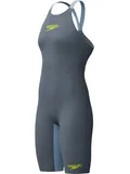 Speedo Fastskin LZR Pure Valor 2.0 Openback Kneeskin - Grey Lead/Arcadia Blue