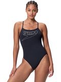Speedo Classic Logo Thinstrap One Piece - Anthracite