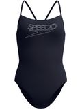 Speedo Classic Logo Thinstrap One Piece - Anthracite