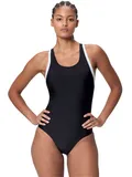 Speedo Double Racerback One Piece - Anthracite/White