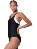 Speedo Double Racerback One Piece - Anthracite/White