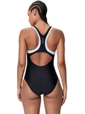 Speedo Double Racerback One Piece - Anthracite/White
