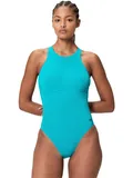 Speedo Solid Racerback Zip One Piece - Mayan Blue