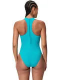 Speedo Solid Racerback Zip One Piece - Mayan Blue