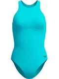 Speedo Solid Racerback Zip One Piece - Mayan Blue