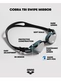 Arena Cobra Tri Swipe Goggles - Silver Mirror/Black