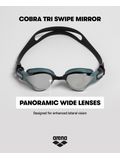 Arena Cobra Tri Swipe Goggles - Silver Mirror/Black
