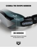 Arena Cobra Tri Swipe Goggles - Silver Mirror/Black