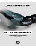 Arena Cobra Tri Swipe Goggles - Silver Mirror/Black