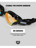 Arena Cobra Tri Swipe Goggles - Yellow Mirror/Black